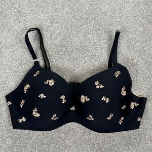 Victoria's Secret Angels Secret Embrace Push Up Bra Black Floral 34C‎